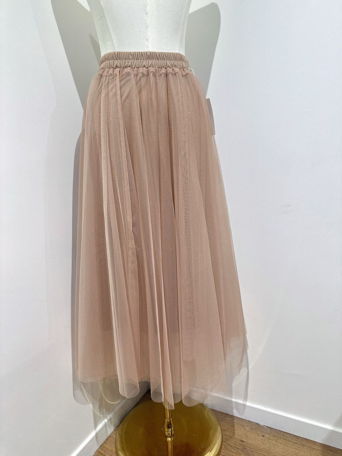Leah light beige tulle skirt