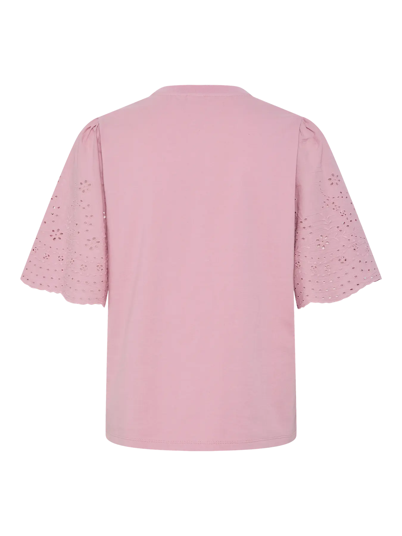 YAS dusty pink tshirt with embroidered sleeves