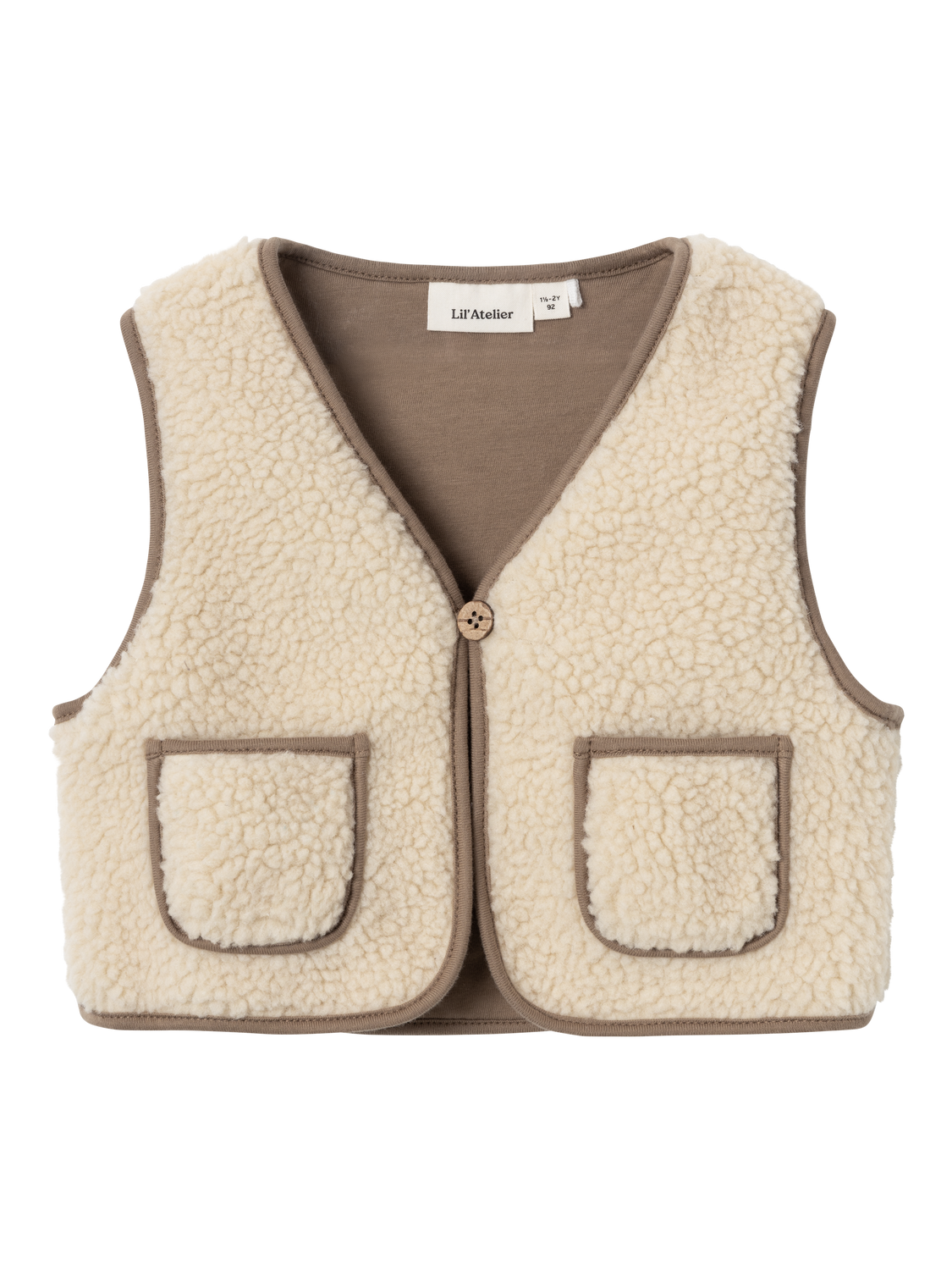 Jono Sherpa Kids Vest - Birch