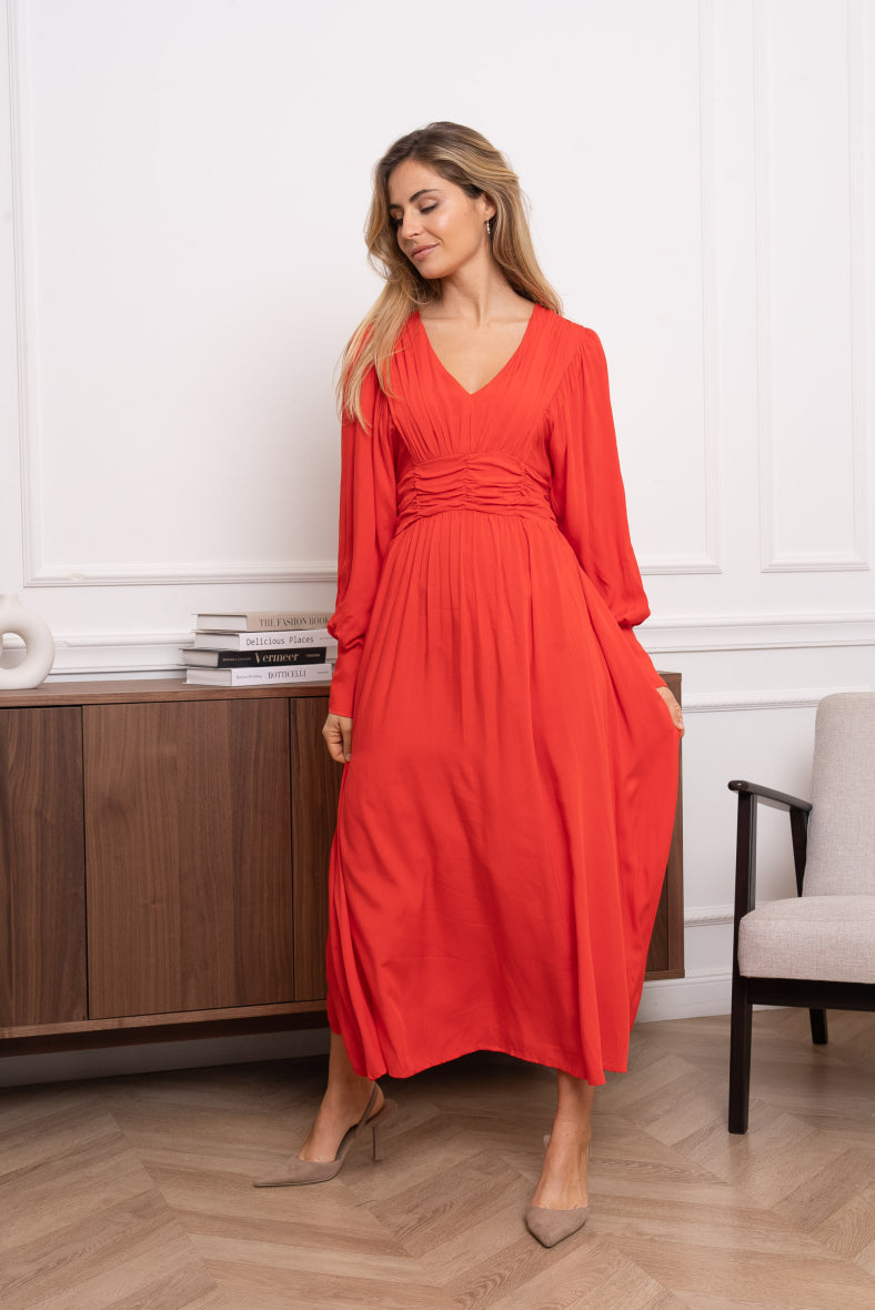 JUSTICIA red dress with pleats