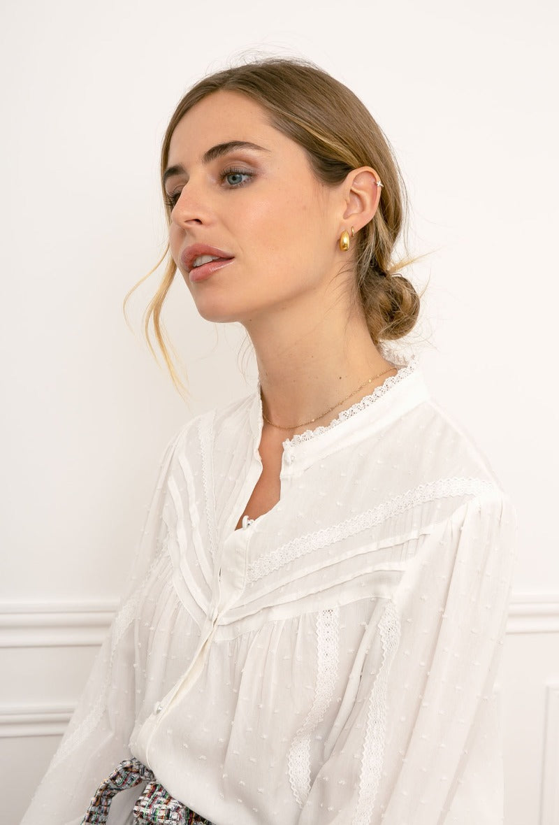 Dorian lace white blouse