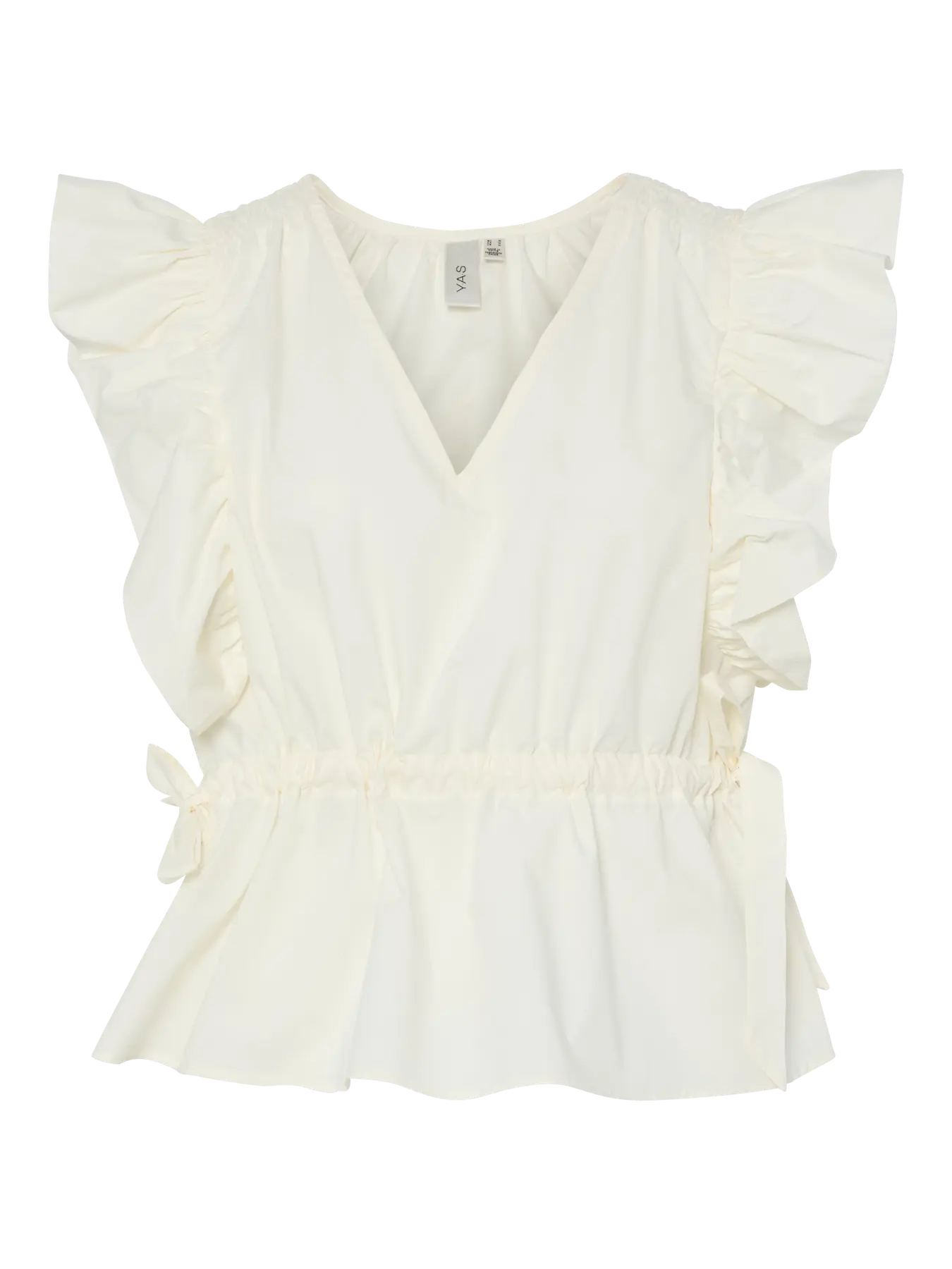 YAS star white peplum top