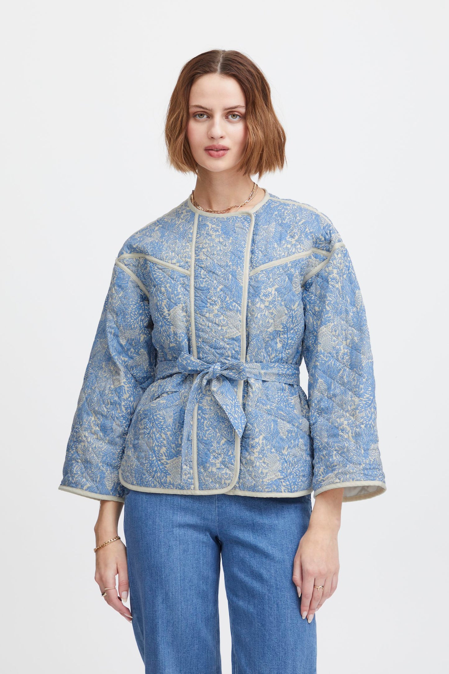 IRFLORIA Marina doodle flower quilted jacket