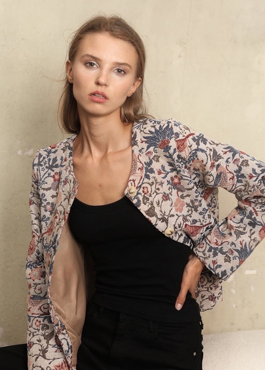 Arwen jacquard tapestry floral jacket