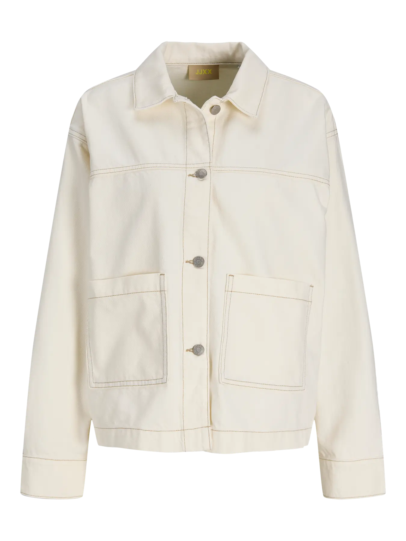 Rachel ecru oversized shirt jacket