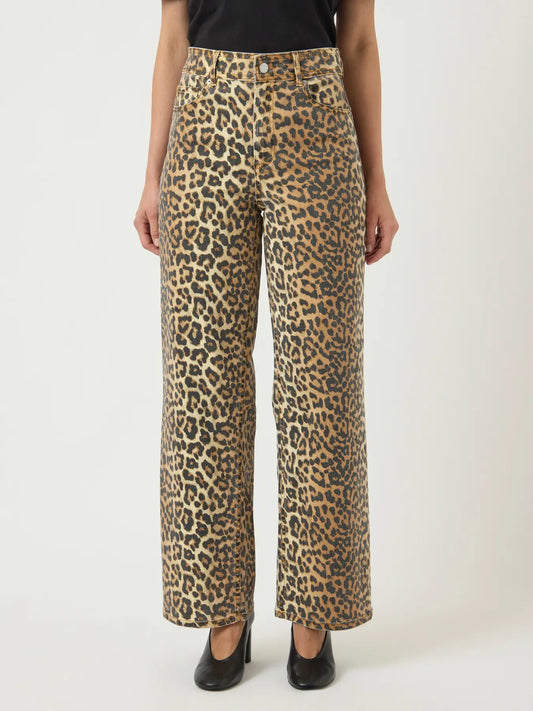 YAS wide leg leopard jeans