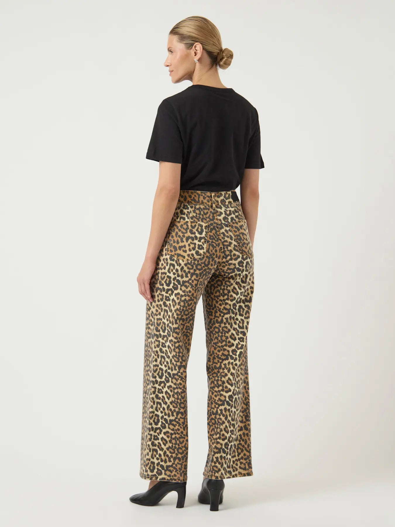 YAS wide leg leopard jeans