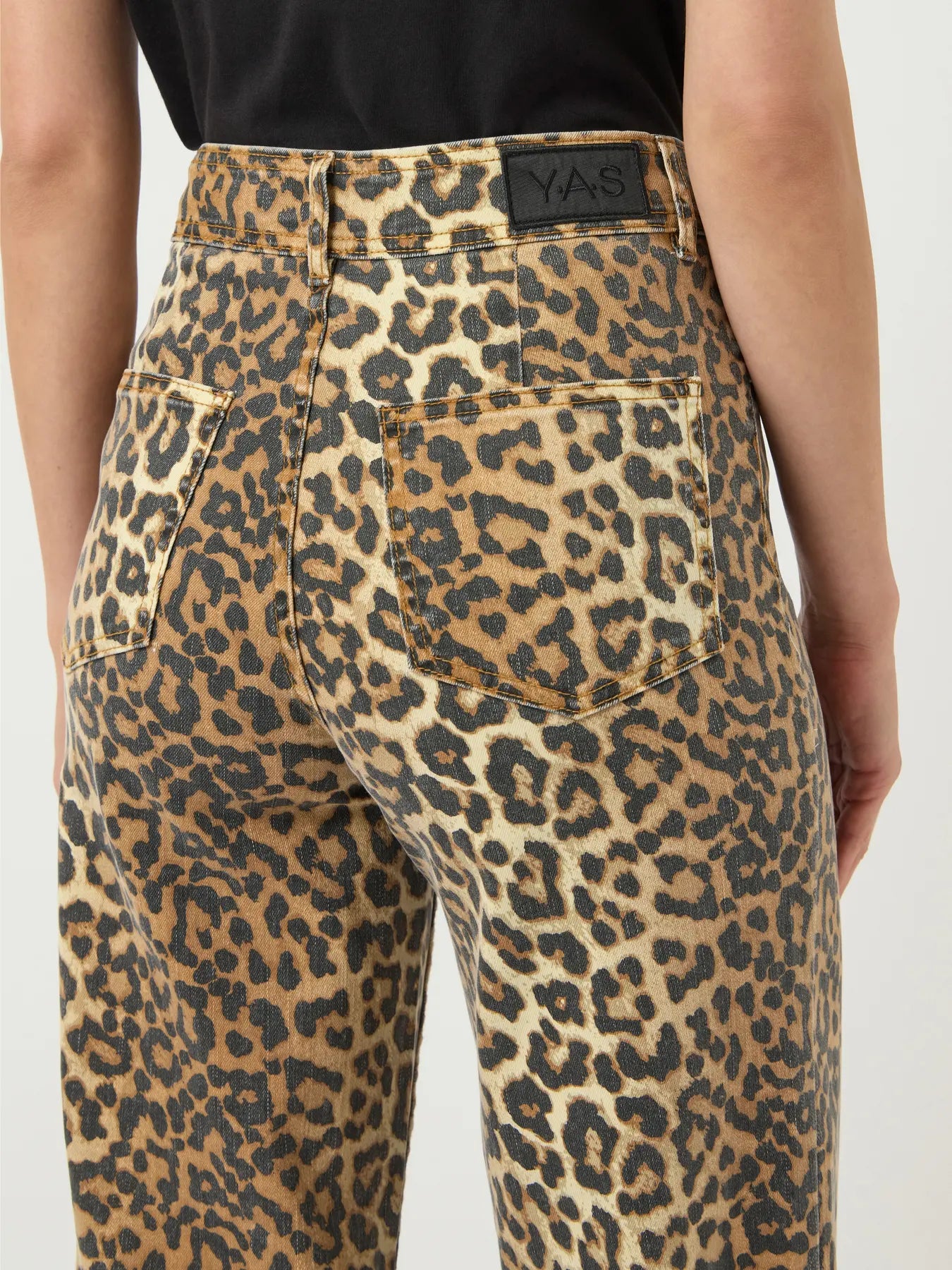 YAS wide leg leopard jeans