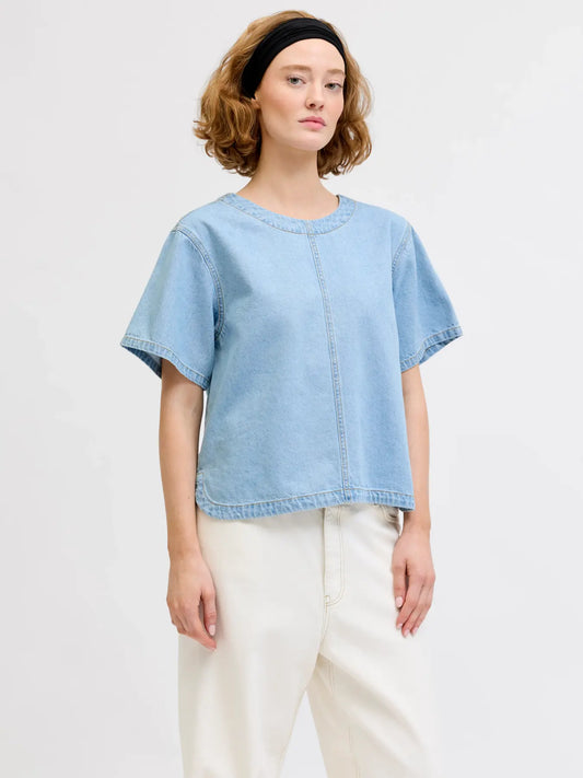Maxine acid wash denim tshirt top