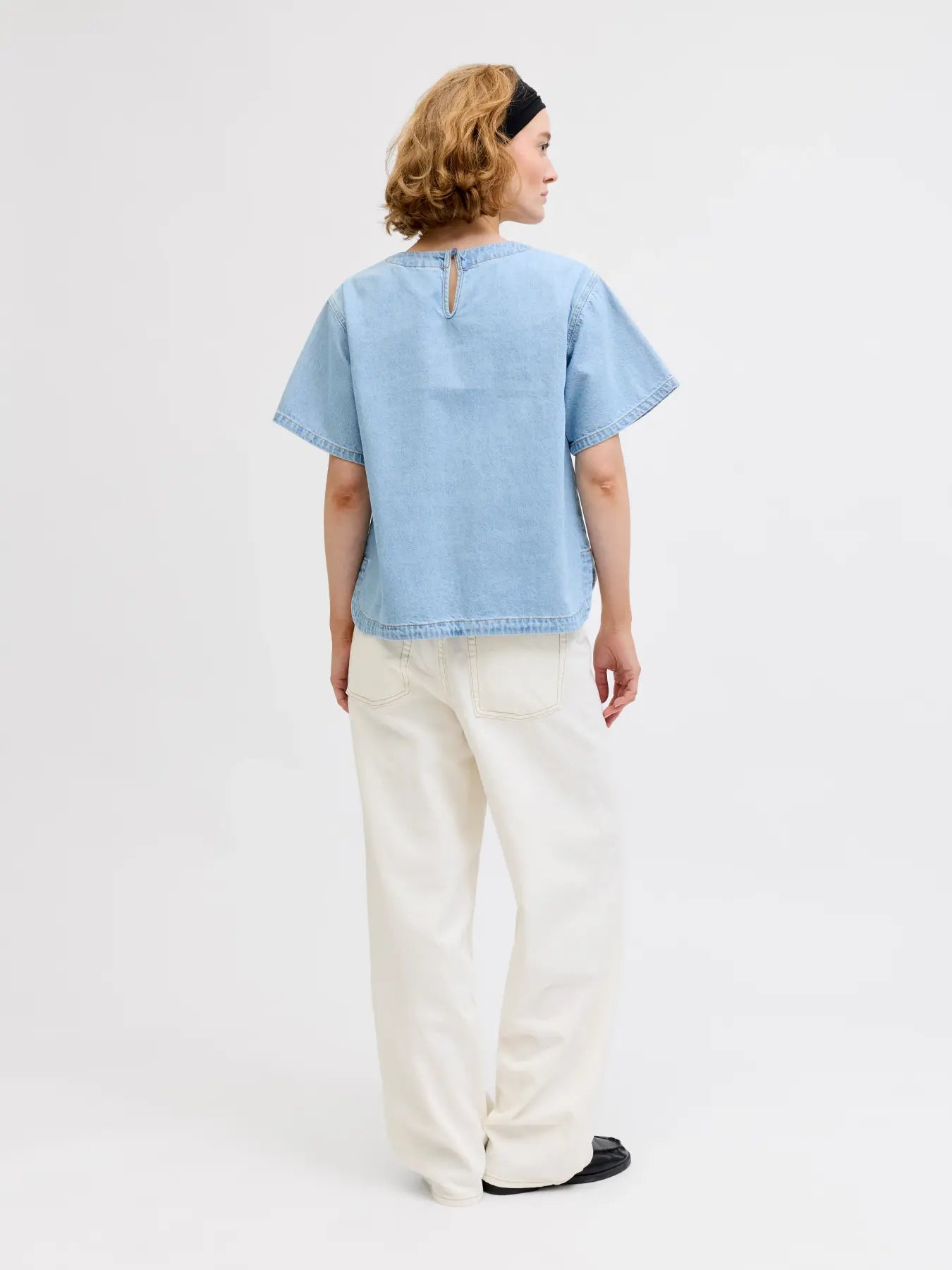 Maxine acid wash denim tshirt top