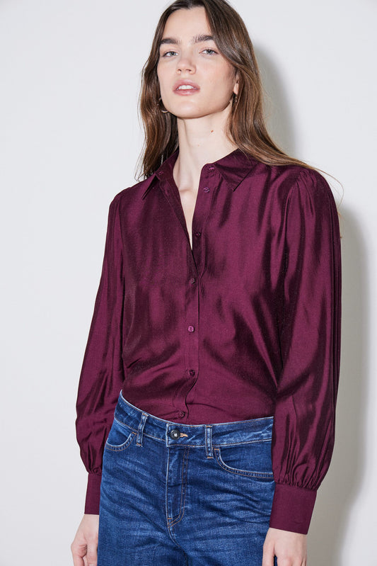 IHKARLANI burgundy shirt