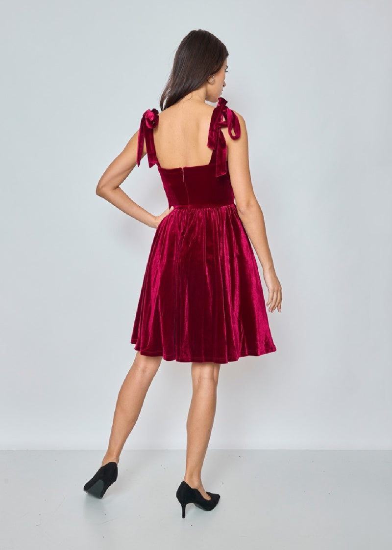 Tabitha burgundy velvet cocktail dress