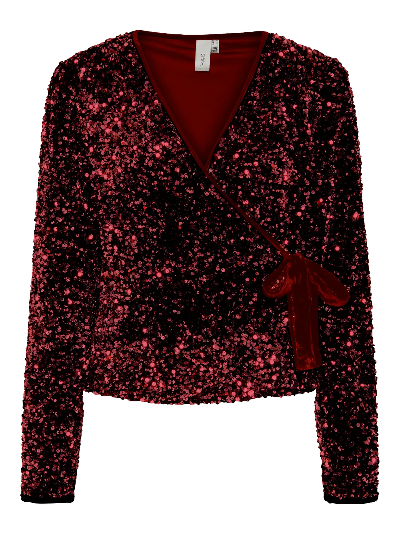 YASELLE LS SEQUIN WRAP TOP - SHOW