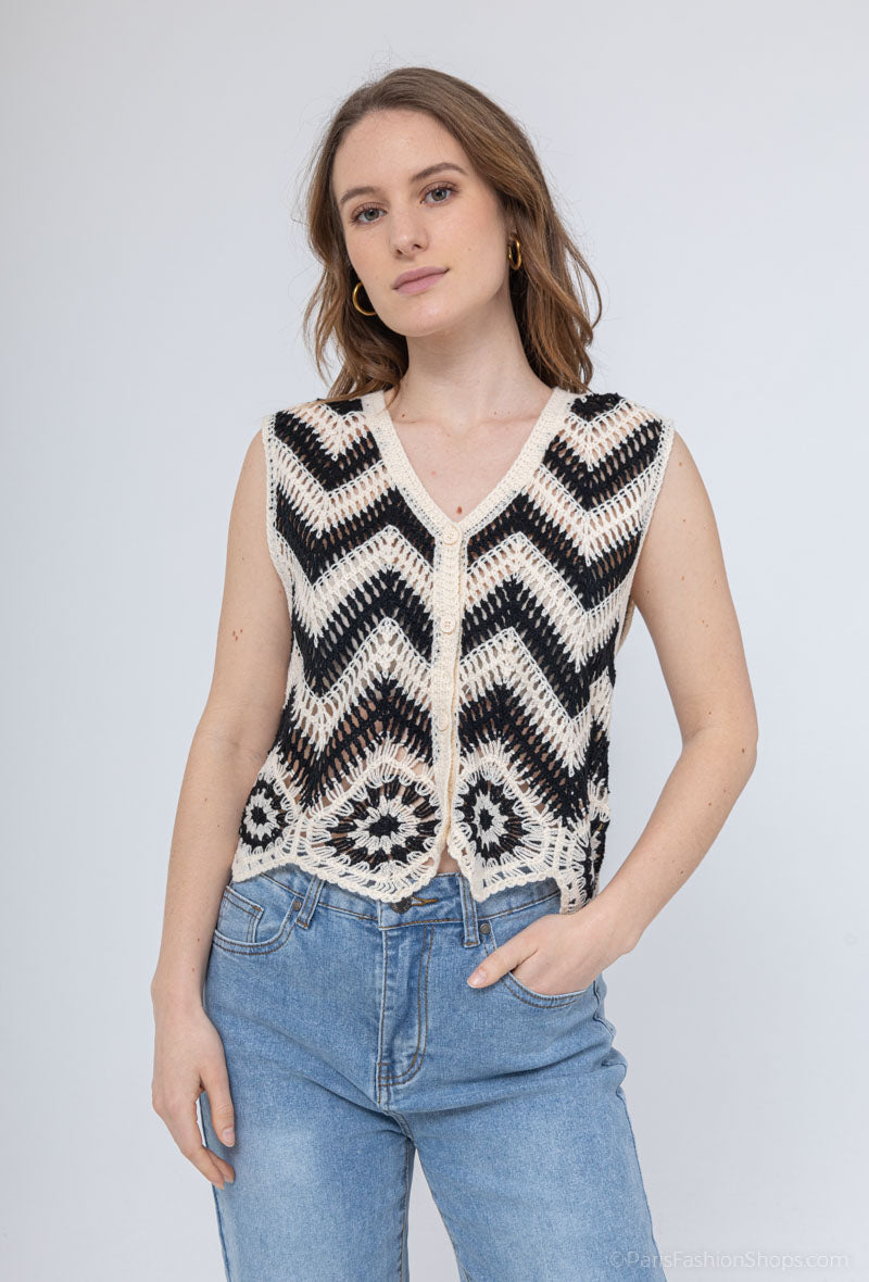 Tamara crochet cropped vest top