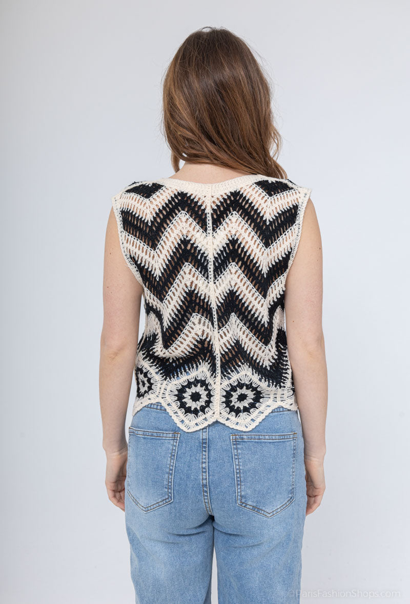 Tamara crochet cropped vest top