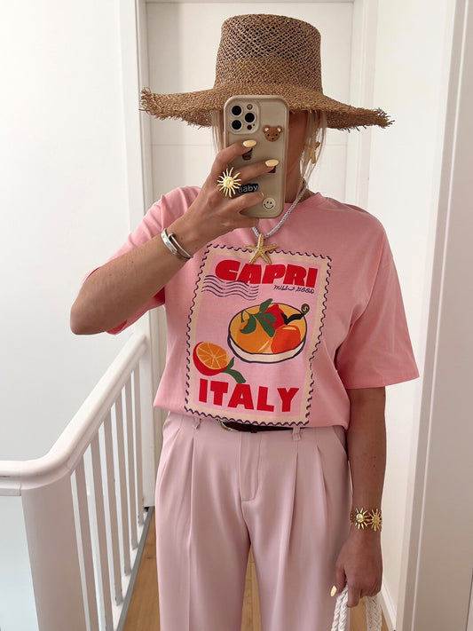 Capri Italy cotton pink tshirt