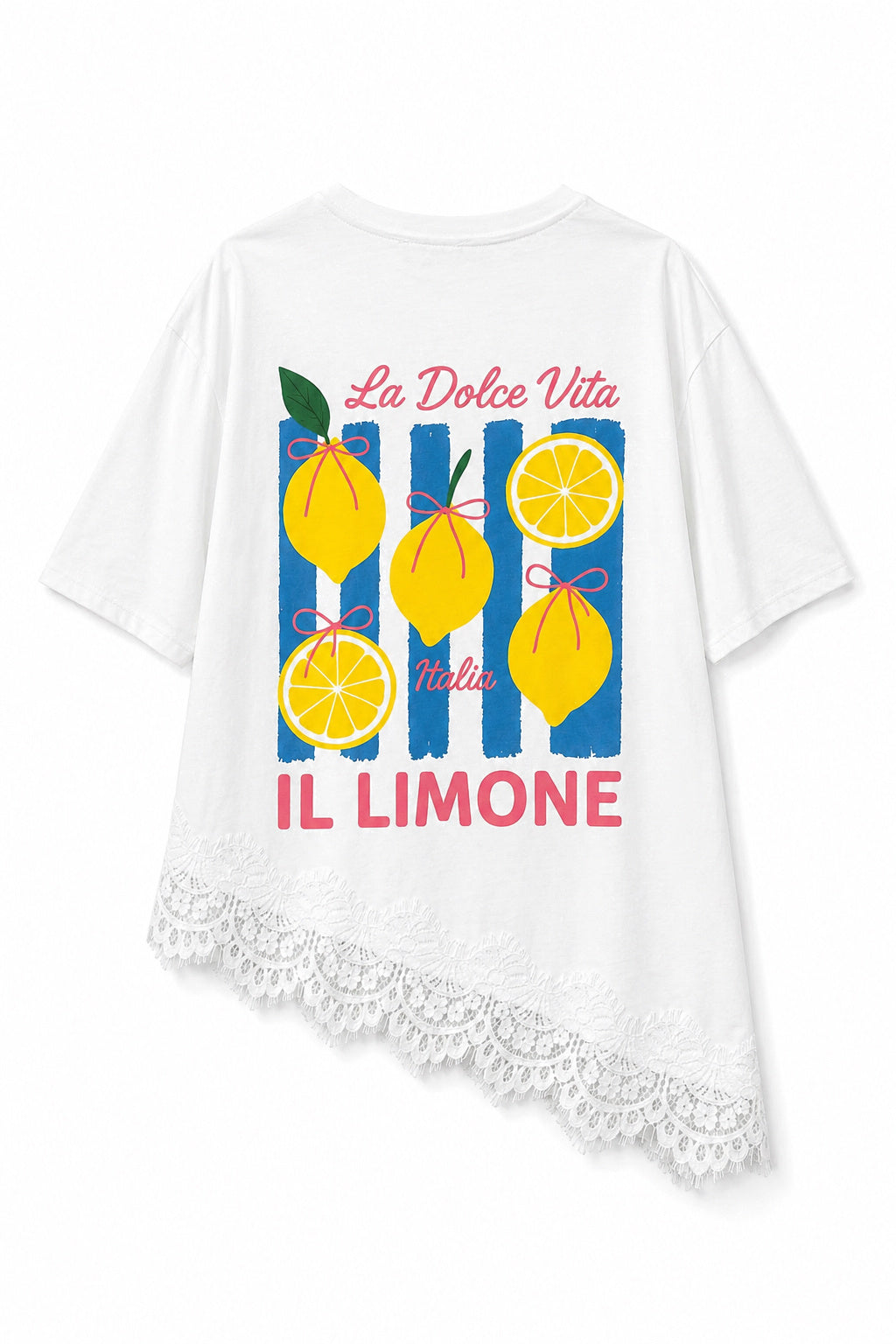 Amalfi coast lemons tshirt with lace