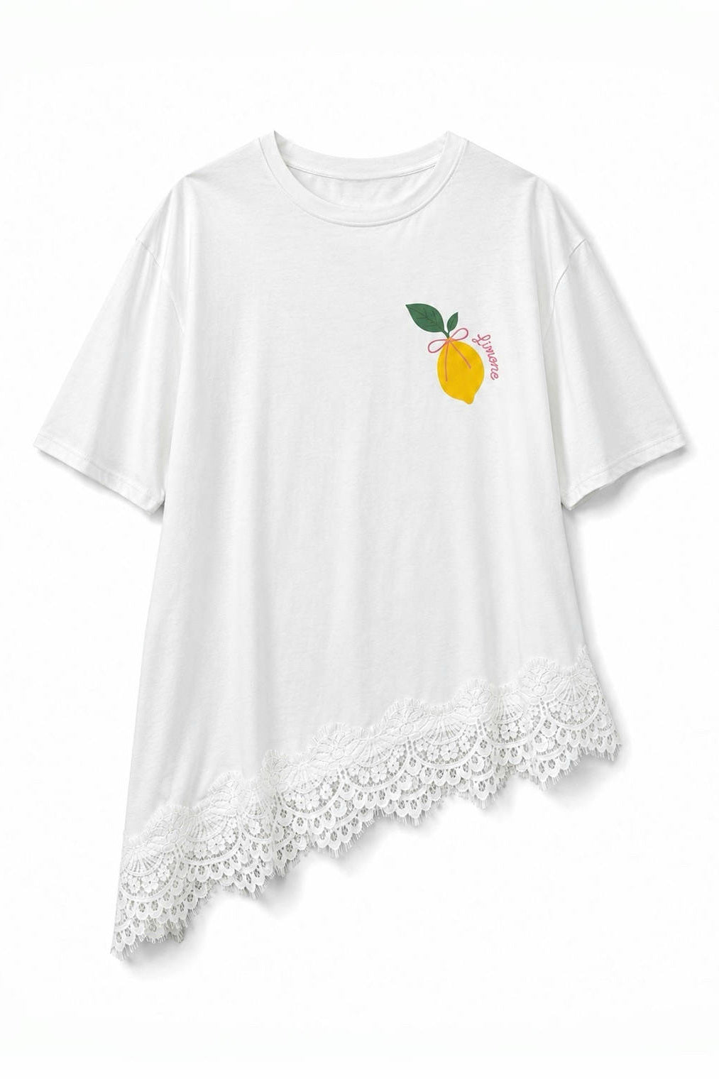 Amalfi coast lemons tshirt with lace