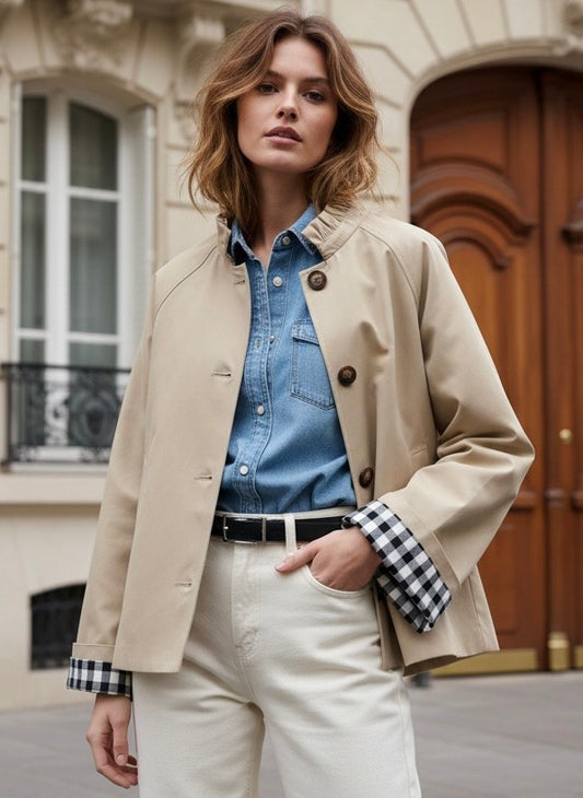 Farrow short trench frill collar jacket