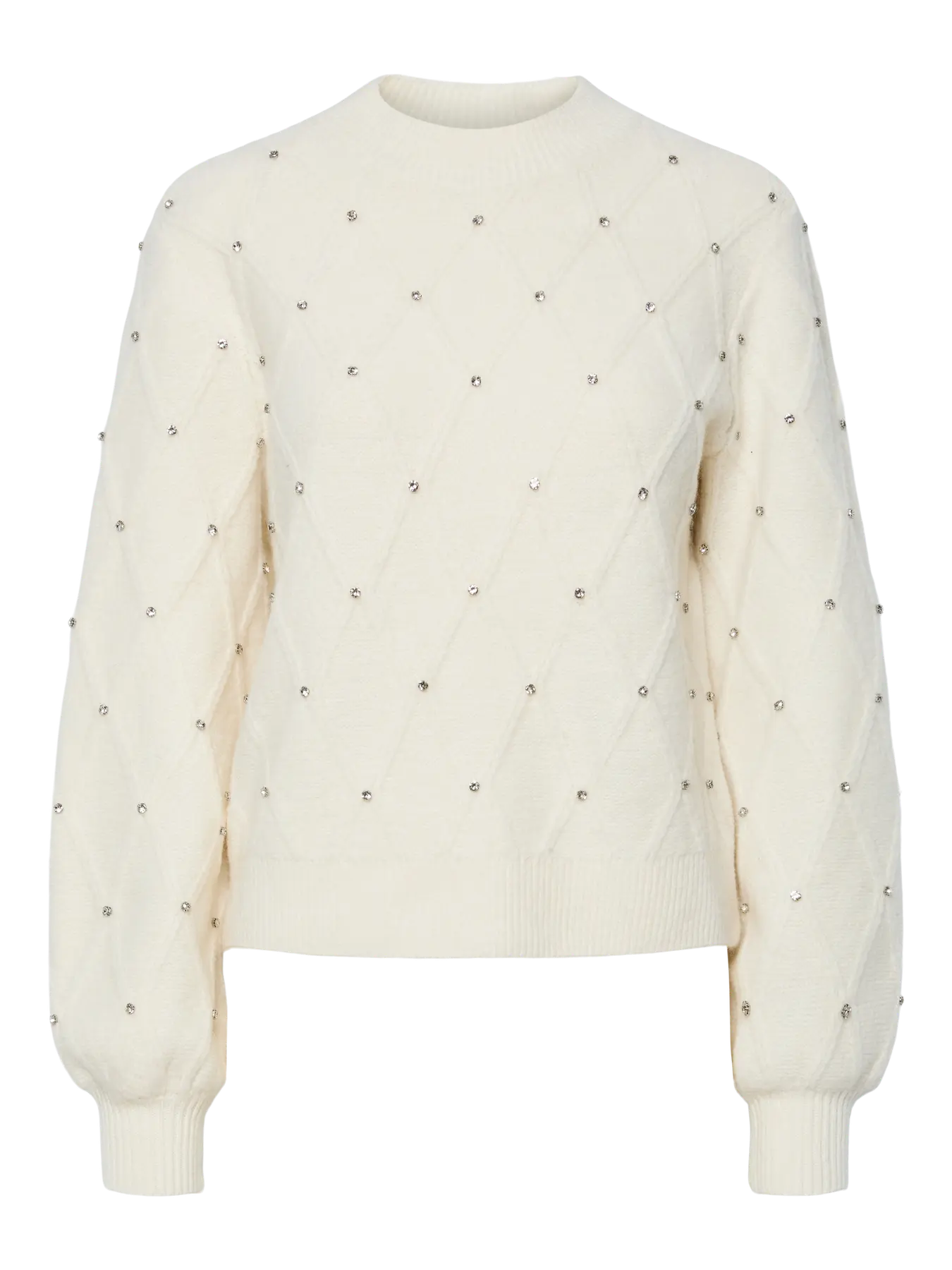 YASEMBIS LS KNIT DIAMOND PULLOVER