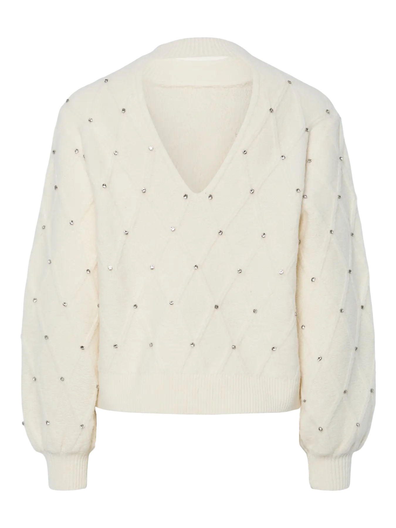 YASEMBIS LS KNIT DIAMOND PULLOVER