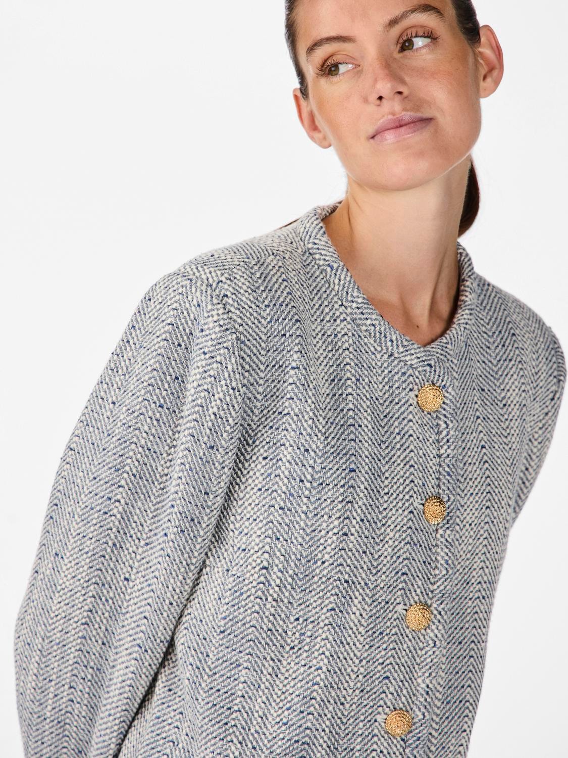 YASNORALI Herringbone jacket with gold buttons