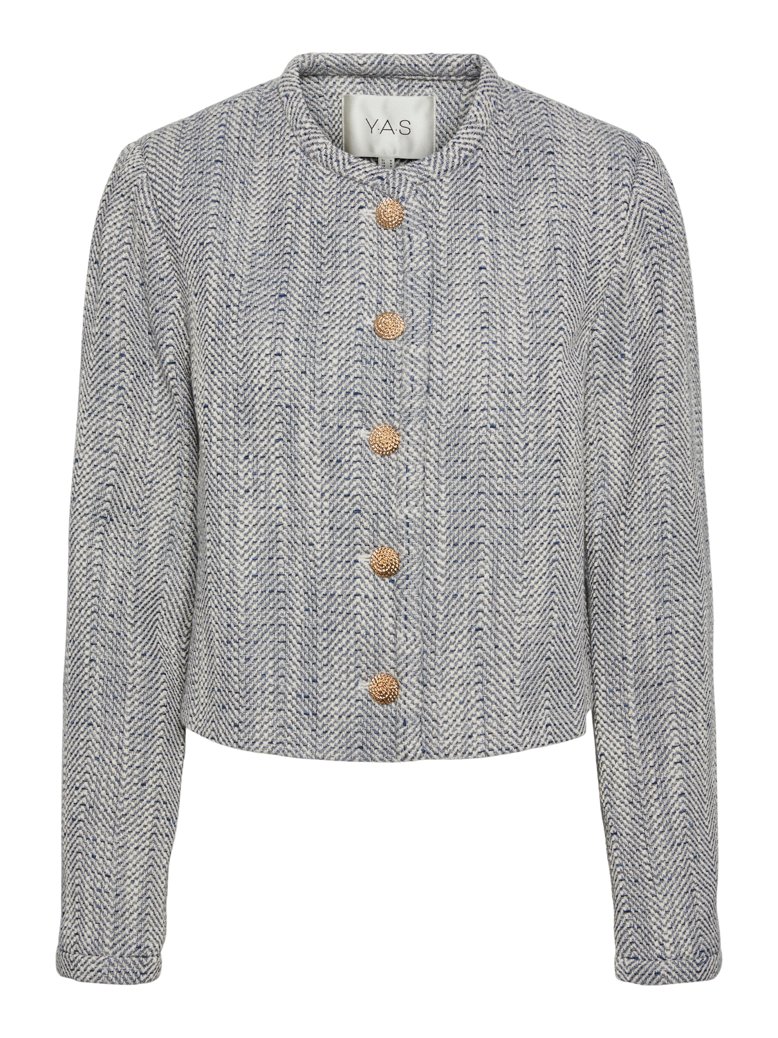 YASNORALI Herringbone jacket with gold buttons