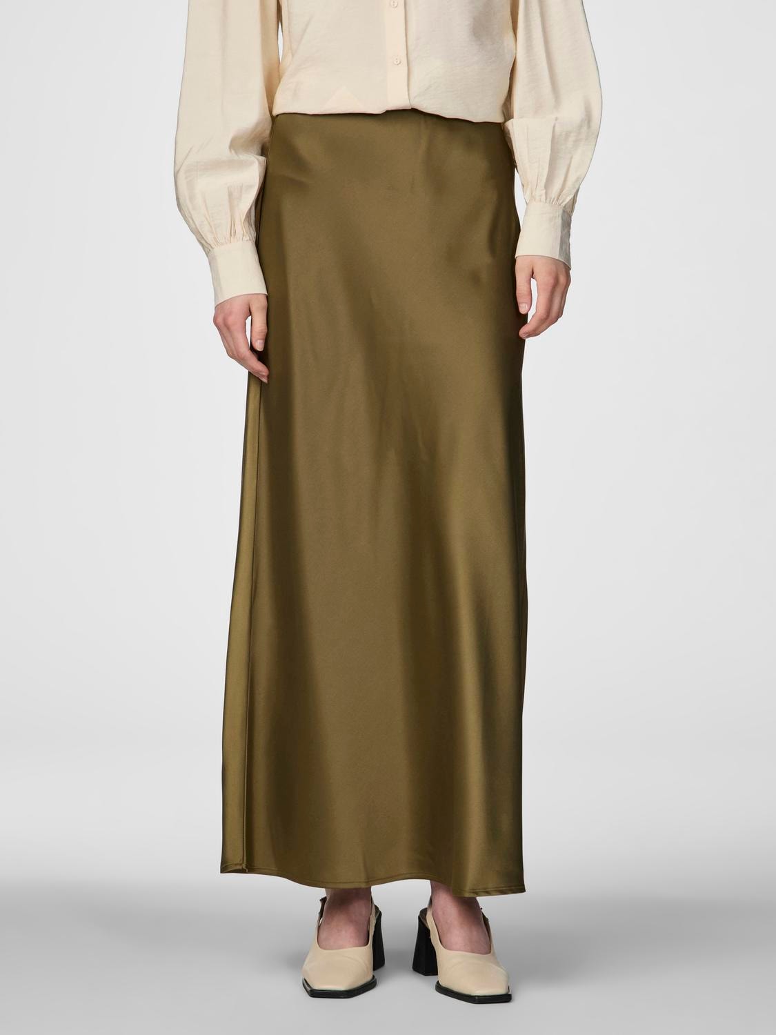 YASPELLA HW maxi satin skirt