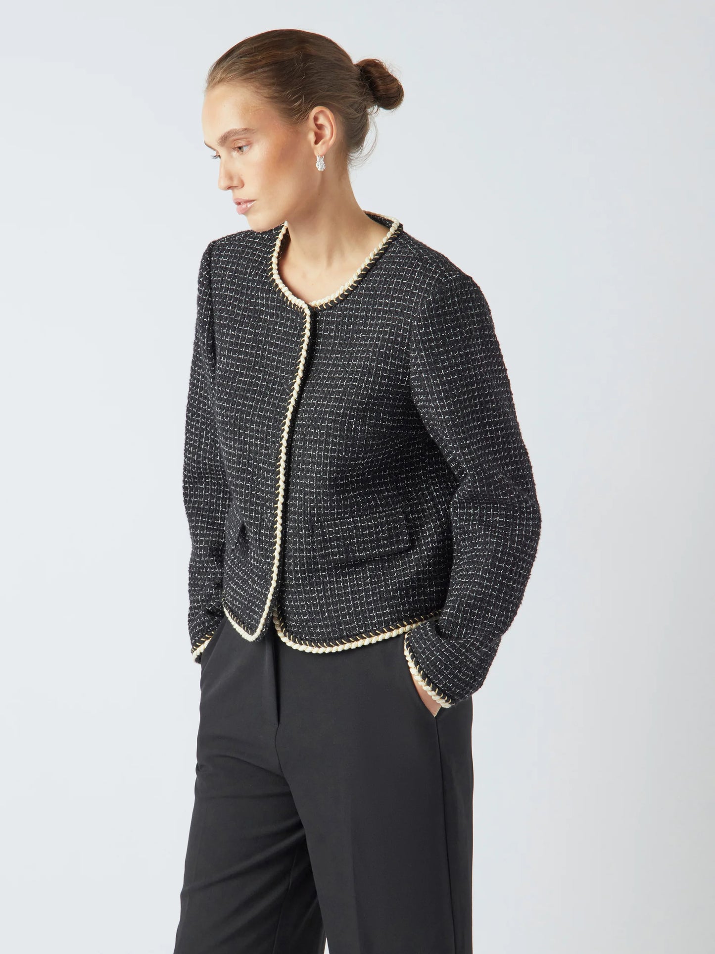 YAS Tweed jacket with gold buttons