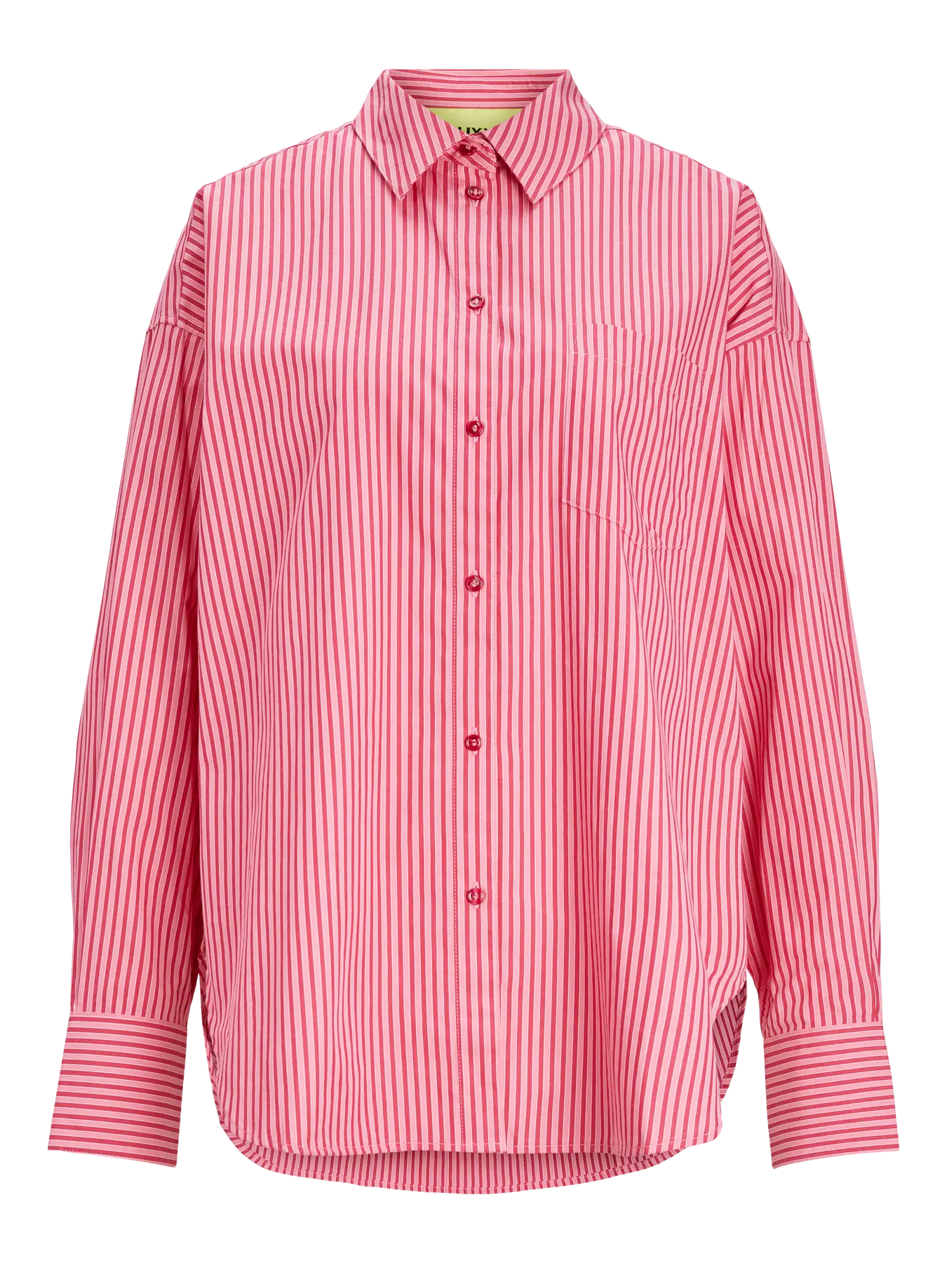 Jamie organic cotton poplin cerise striped shirt