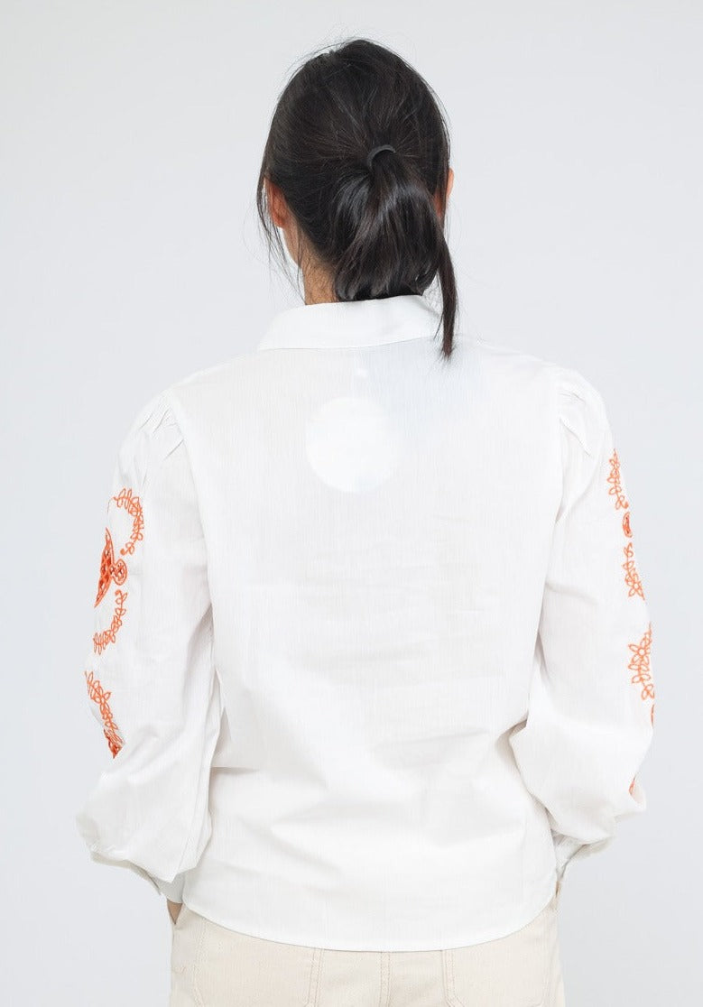 ZOÉ embroidered cotton white shirt