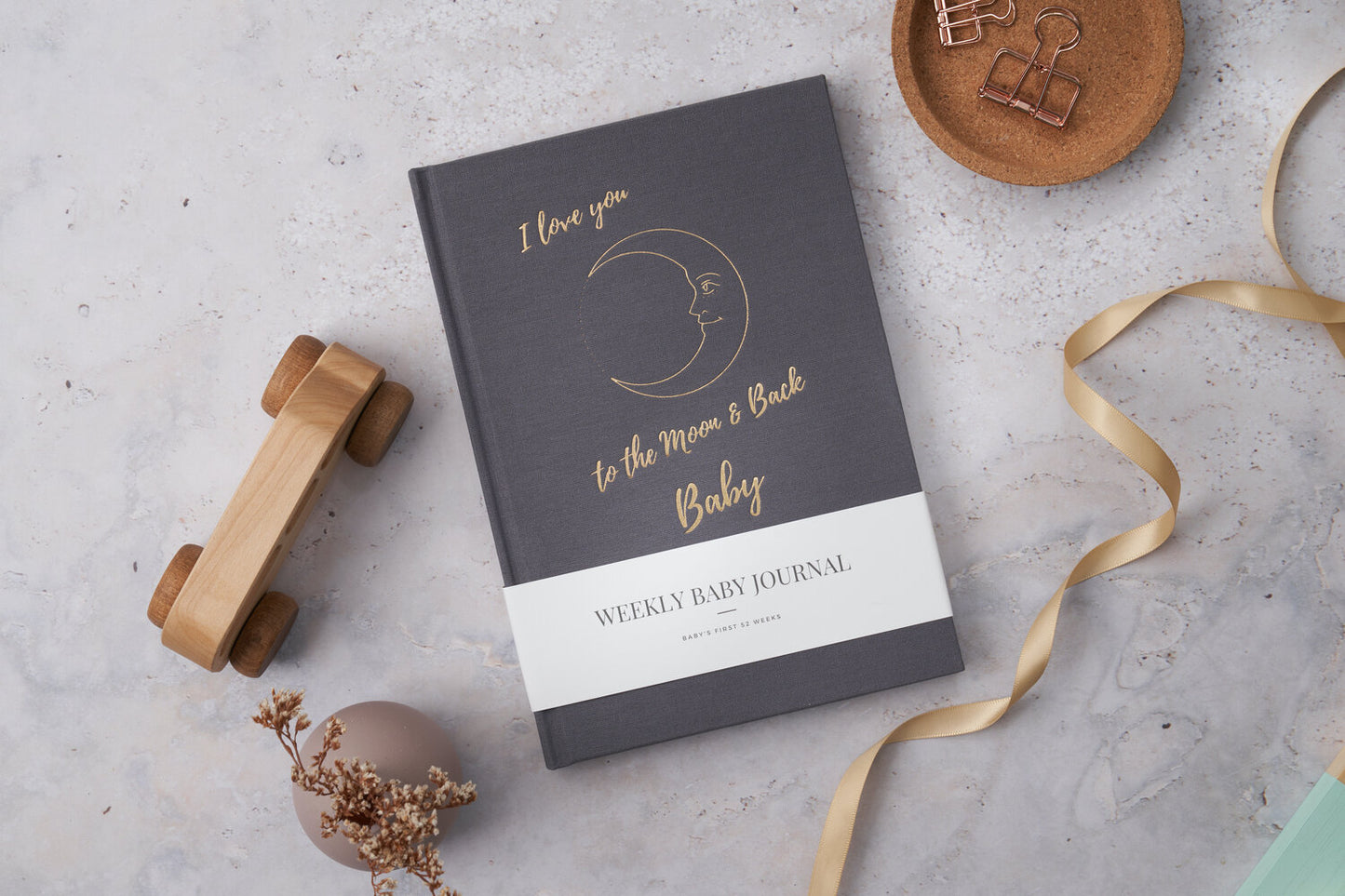 Love You to the Moon and Back Baby Book ~ Grey