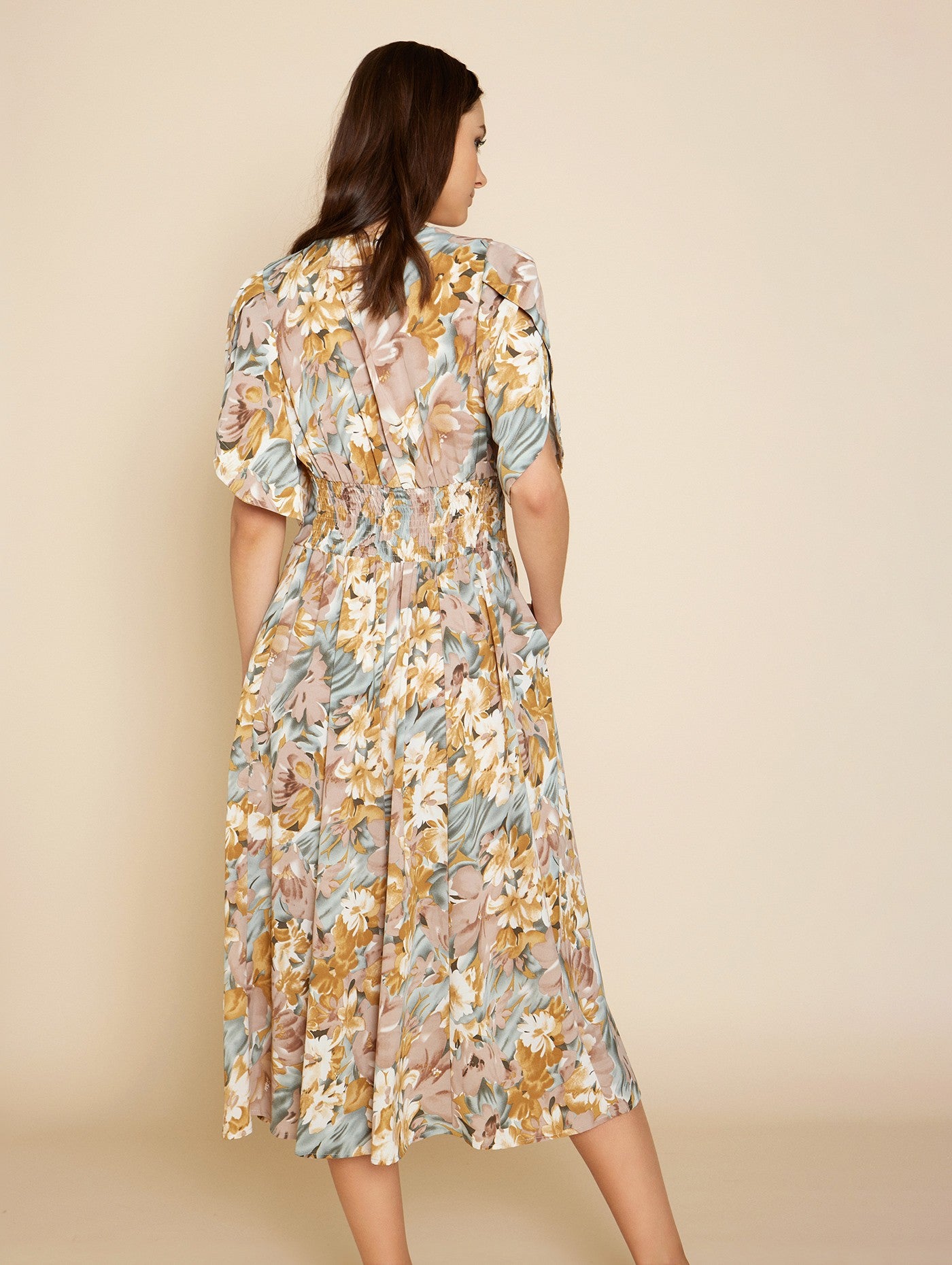 Printed midi dress with pockets