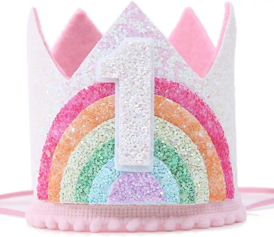 Rainbow Sequin Birthday Hat